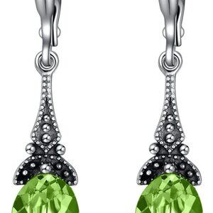 Vintage Earrings for Women Sterling Silver Retro Drop Dangle Leverback Earrings